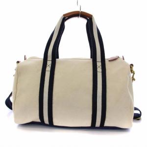 POLO RALPH LAUREN ボストンバッグ ショルダーバッグ 2way キャンバス アイボリー ネイビー 紺