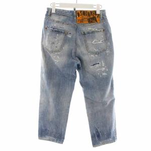 DSQUARED2 19SS DENNIS デニムパンツ ジーンズ クロップド丈 USED加工 クラッシュ加工 34 M 水色 ライトブルー S72LB0178