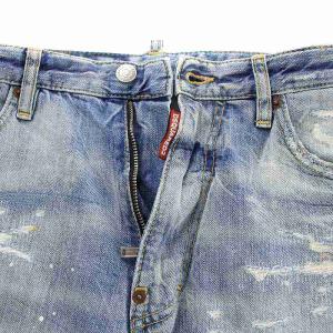 DSQUARED2 19SS DENNIS デニムパンツ ジーンズ クロップド丈 USED加工 クラッシュ加工 34 M 水色 ライトブルー S72LB0178