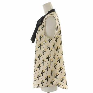 Grace Class 21SS ベルトモチーフボウタイノースリーブ ブラウス リボン ノースリーブ 36 S ベージュ 0221241062