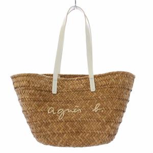 かごバッグ トートバッグ ショルダーバッグ ロゴ ベージュ
