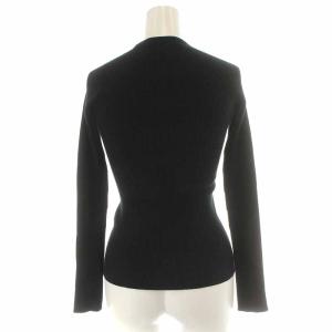 DOLCE&GABBANA ニットカーディガン リブ レース 長袖 38 7号 S 黒 ブラック