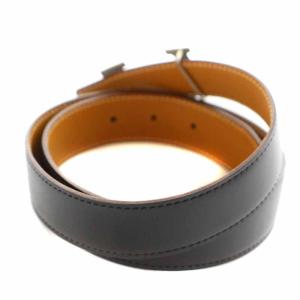 HERMES コンスタンス ベルト Hロゴバックル レザー ブラック