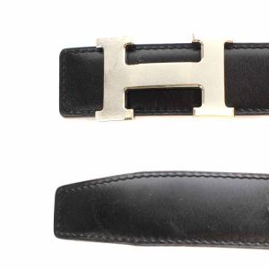 HERMES コンスタンス ベルト Hロゴバックル レザー ブラック