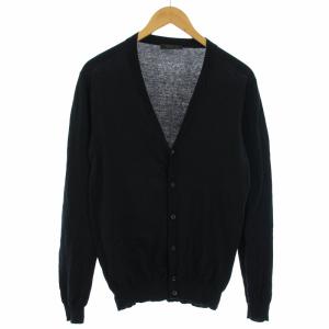 2017年製 カーディガン ニット カシミヤ混 長袖 50 L 黒 ブラック