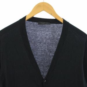 PRADA 2017年製 カーディガン ニット カシミヤ混 長袖 50 L 黒 ブラック