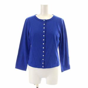 プレッション カーディガン 七分袖 クルーネック 1 S 青 ブルー