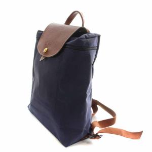 Longchamp ルプリアージュ LE PLIAGE リュックサック デイパック ナイロン レザー 紺 ネイビー 1699089556