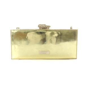 kate spade new york ロード トップ ライセンス プレート クラッチバッグ  2way ゴールド色