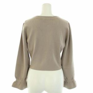 EPOCA ニットジップアップカーディガン 長袖 ハイゲージ ショート丈 40 L ベージュ