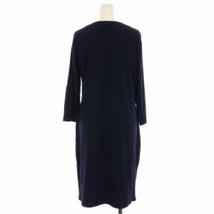 POLO RALPH LAUREN ワンピース ひざ丈 レースアップ リブ 七分袖 S 紺 ネイビー