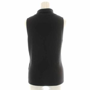 VIVIENNE TAM ニット カットソー ハイネック シルク混 花柄刺繍 ノースリーブ 0 XS 黒 ブラック