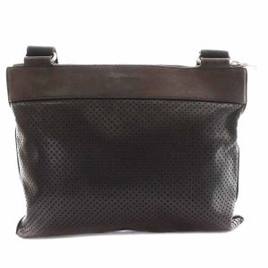 ショルダーバッグ レザー パンチング 茶 ブラウン（2023/09/09買取  