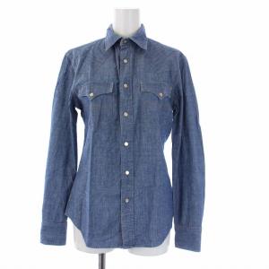ラルフローレン デニム ウエスタンシャツ ブラウス 長袖 2 M 青 ブルー