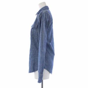 RRL ラルフローレン デニム ウエスタンシャツ ブラウス 長袖 2 M 青 ブルー