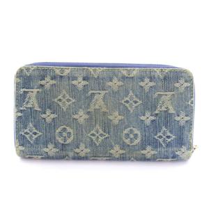 LOUIS VUITTON ジッピーウォレット モノグラム デニム 長財布 ラウンドファスナー M95341 ブルー