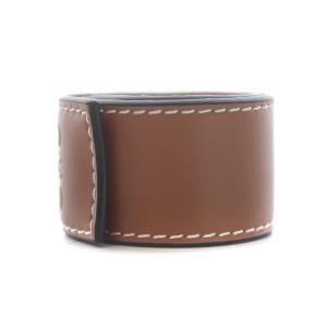 LOEWE スモールスラップブラスレ SMALL SLAP BRACEL ブレスレット アナグラム カーフレザー 茶色 ブラウン OH