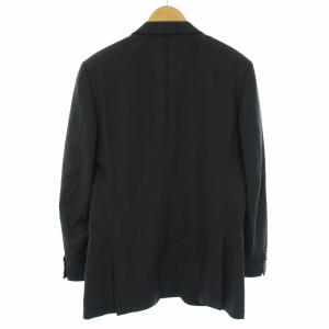 PAUL SMITH Lessona テーラードジャケット 背抜き 肩パット入 総柄 シングル L 黒 ブラック