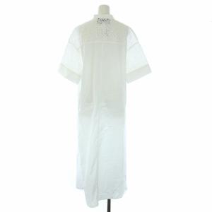 TICCA 23SS レース半袖シャツワンピース ミモレ丈 ロング 半袖 F 白 ホワイト TBCS-063