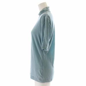 ISSEY MIYAKE カットソー ハイネック 半袖 L 青 ブルー
