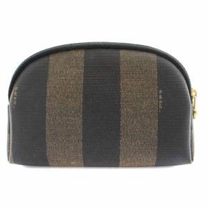 FENDI ペカン マルチポーチ PVC 茶 ブラウン 黒 ブラック