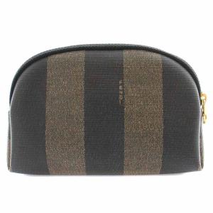 FENDI ペカン マルチポーチ PVC 茶 ブラウン 黒 ブラック