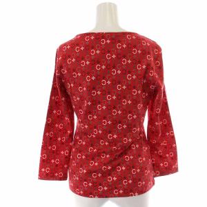 CELINE カットソー Uネック Cマカダム 七分袖 M 赤 レッド