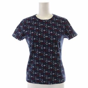 CELINE カットソー Cマカダム 半袖 M 紺 ネイビー