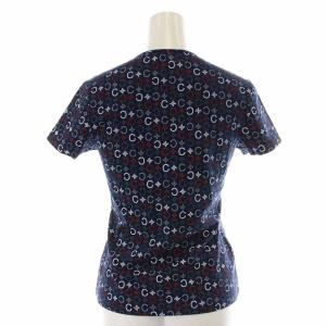 CELINE カットソー Cマカダム 半袖 M 紺 ネイビー