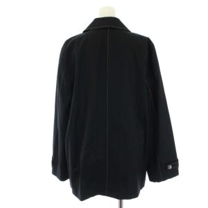 Leilian テーラードジャケット ダブル 3B ステッチ 背抜き ノーベント フォーマル 11 L 黒 ブラック