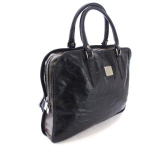 Orobianco トートバッグ ショルダー 2WAY PVCレザー ロゴプレート 鞄 黒 ブラック