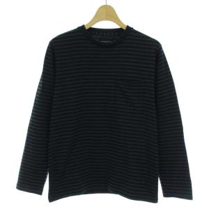 カットソー Tシャツ ボ?ダー 長袖 XS 黒 ブラック グレー