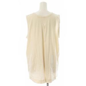 PLEATS PLEASE ISSEY MIYAKE イッセイミヤケ カットソー ノースリーブ チュニック 大きいサイズ 5 2XL アイボリー