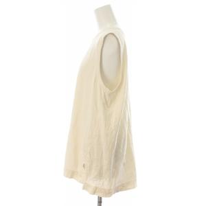 PLEATS PLEASE ISSEY MIYAKE イッセイミヤケ カットソー ノースリーブ チュニック 大きいサイズ 5 2XL アイボリー