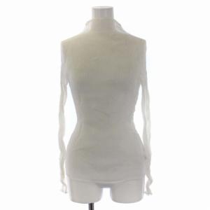 18AW シフォンツイスト カットソー 長袖 ハイネッ ク ホワイト
