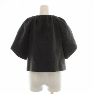 ADORE ノーカラージャケット 半袖 無地 ウール 38 M グレー