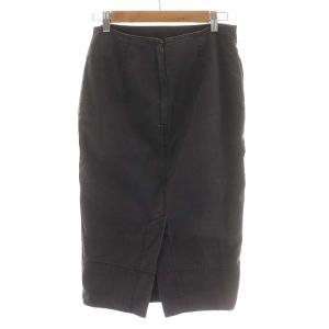 MADISONBLUE SOFIE BACK SATIN TIGHT LONG SKIRT タイトスカート ひざ丈 1 S グレー