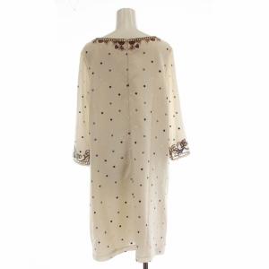 Diagram GRACE CONTINENTAL カフタンワンピース ひざ丈 七分袖 Vネック ドット 柄 刺繍 38 M マルチカラー