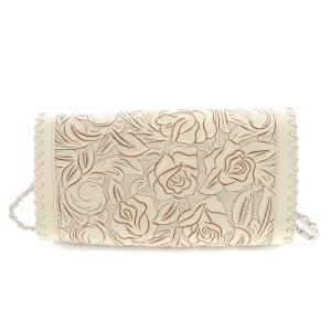 CARVING TRIBES カービングクラッチ ワンショルダーバッグ 総柄 チェーン カウレザー 牛革 キナリ