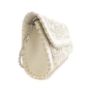 CARVING TRIBES カービングクラッチ ワンショルダーバッグ 総柄 チェーン カウレザー 牛革 キナリ