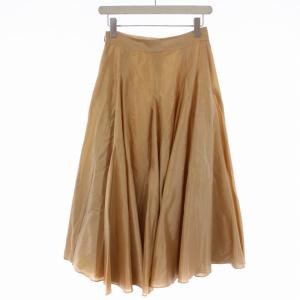 ANAYI 21SS フレアスカート ロング 光沢感 シルク 38 M ベージュ
