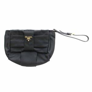 1N1422 マルチポーチ ナイロン リボン ロゴ NERO