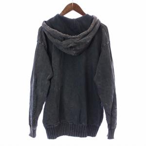 DIESEL ジップアップパーカー ダメージ加工 XS 黒 ブラック