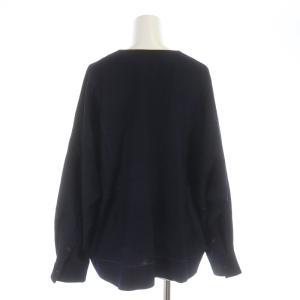 ebure スキッパーシャツ カットソー 長袖 ドルマン ステッチ プルオーバー 38 M 紺 ネイビー 2810700422