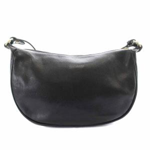 IL BISONTE ショルダーバッグ レザー ハーフムーン ブラック