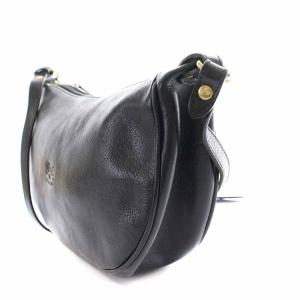 IL BISONTE ショルダーバッグ レザー ハーフムーン ブラック