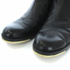 LANVIN en Bleu サイドゴアブーツ ショートブーツ レザー 切替 27cm 黒 ブラック 緑 グリーン