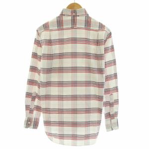 THOM BROWNE トリコロールチェックオックスフォードBDシャツ ボタンダウン 長袖 2 M 白 ホワイト 赤 レッド 紺 ネイビー