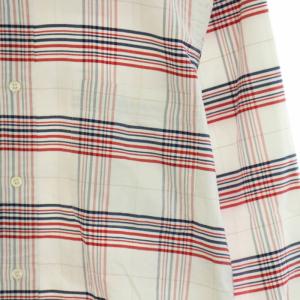 THOM BROWNE トリコロールチェックオックスフォードBDシャツ ボタンダウン 長袖 2 M 白 ホワイト 赤 レッド 紺 ネイビー