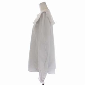 Shinzone 22AW コットン フリル セーラーカラーブラウス シャツ 長袖 レース 36 S 白 ホワイト 22AMSBL02